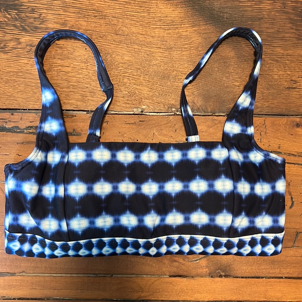 Sea level blue tie dye swim bikini top 6